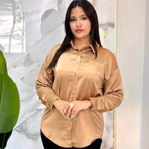 Chemise Satinée Camel