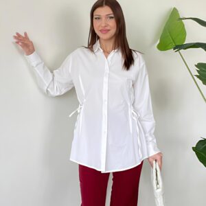 Chemise Blanche à Nœud Latéral