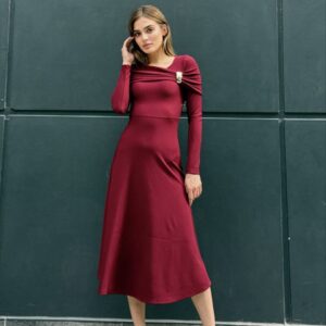 Robe Mi-Longue Bordeaux