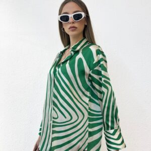 Chemise Imprimée Vert & Blanc