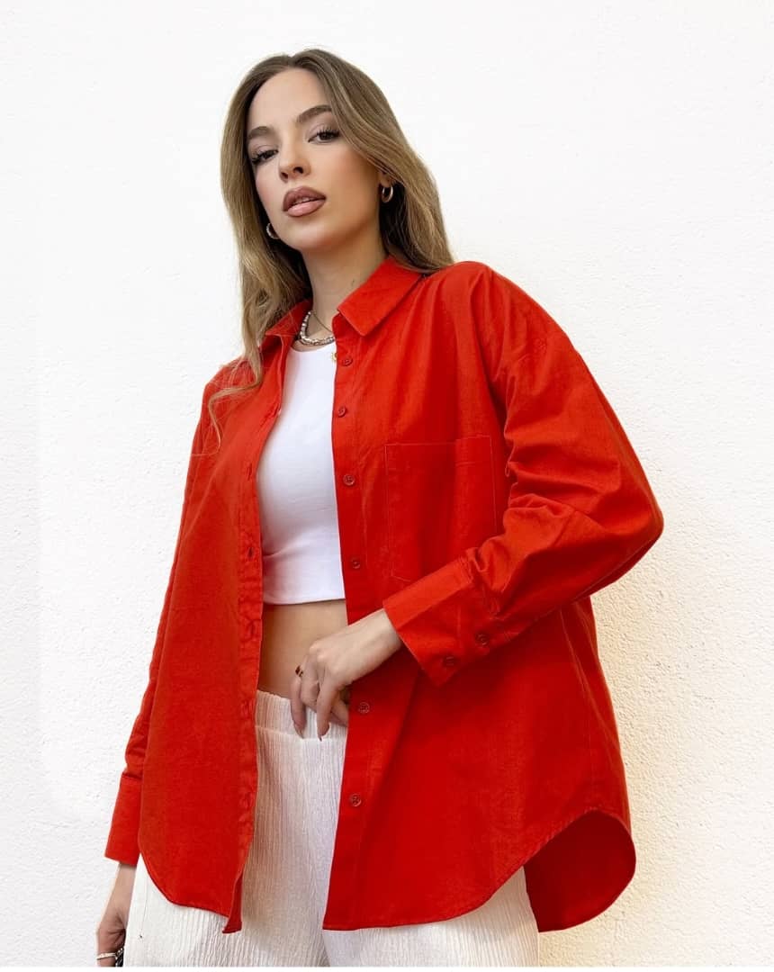 Chemise Rouge à Poche – Image 2