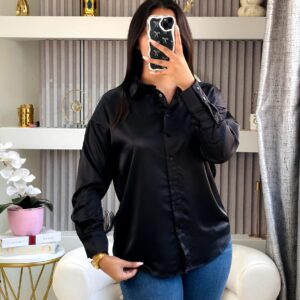 Chemise Satinée Noire